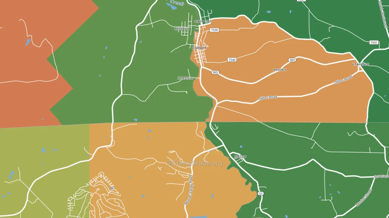 Lyleville, PA Map of Burglary Rates