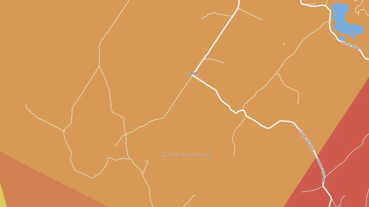 Lyman, NH Map of Burglary Rates