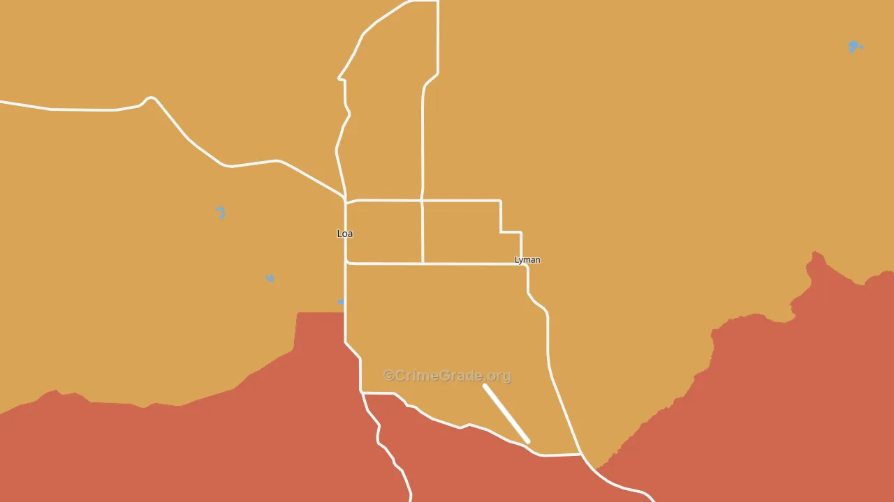 Lyman, UT Map of Burglary Rates
