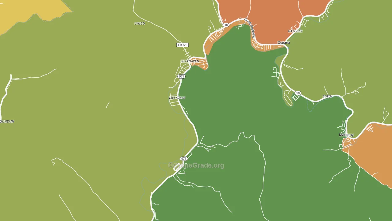 Lynco, WV Map of Burglary Rates