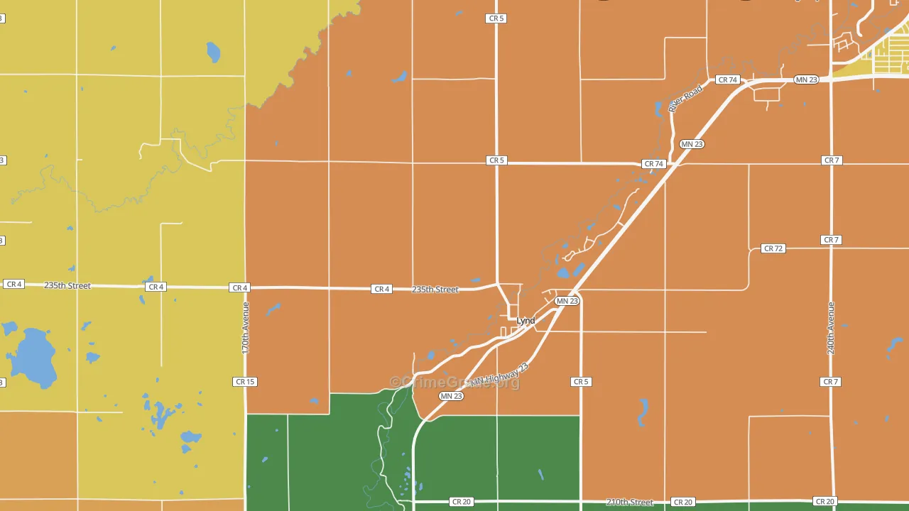 Lynd, MN Map of Burglary Rates