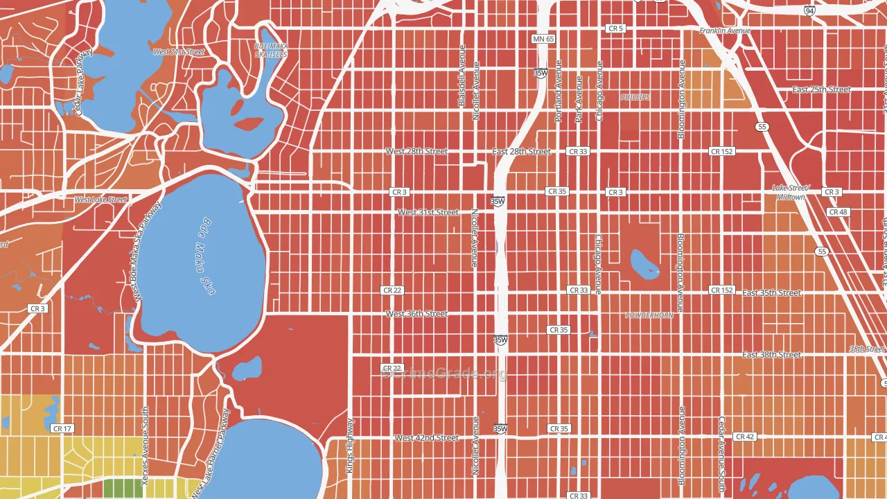 Lyndale, Minneapolis, MN Map of Burglary Rates