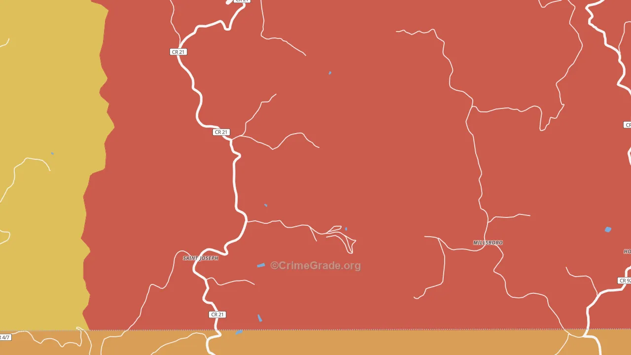 Lynn Camp, WV Map of Burglary Rates