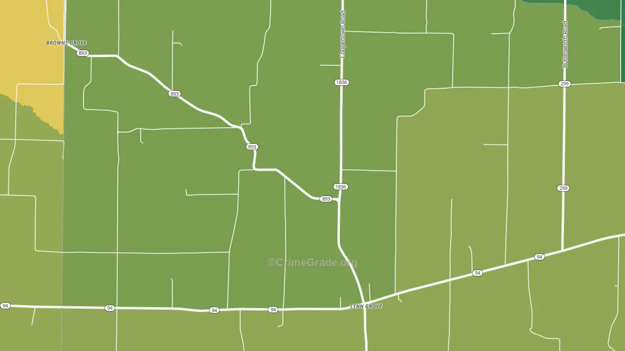 Lynn Grove, KY Map of Burglary Rates