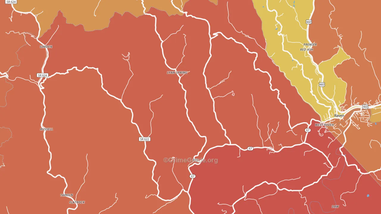 Lynn Spring, VA Map of Burglary Rates