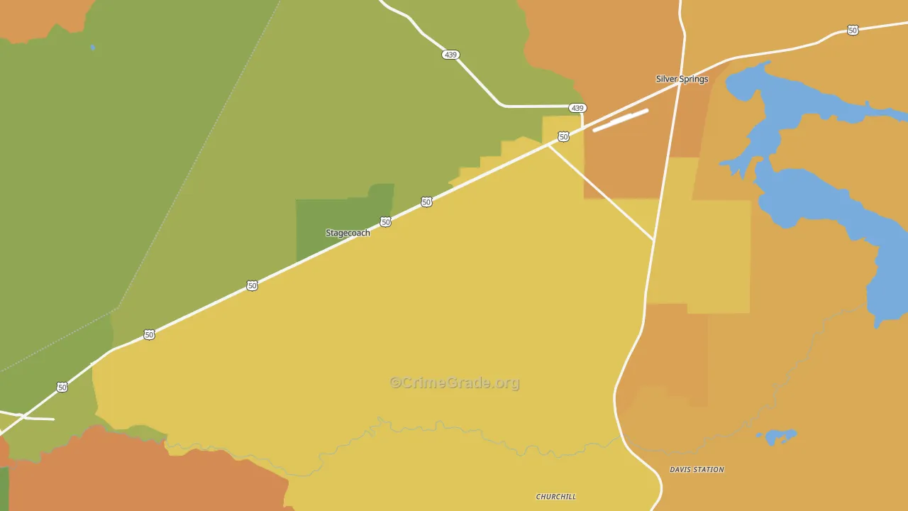 Lyon County, NV Map of Burglary Rates
