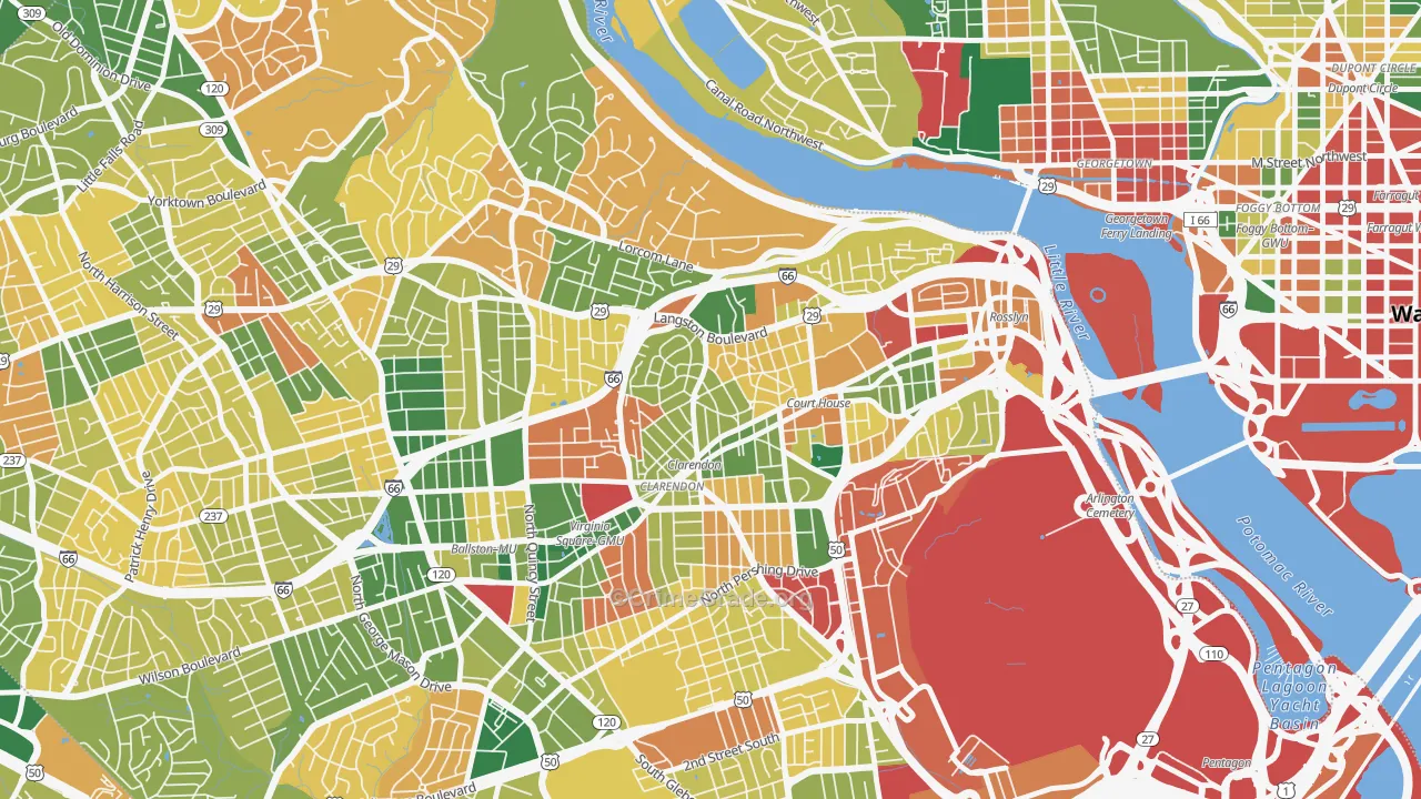 Lyon Village, Arlington, VA Map of Burglary Rates