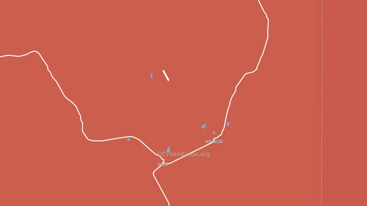 Lysite, WY Map of Burglary Rates