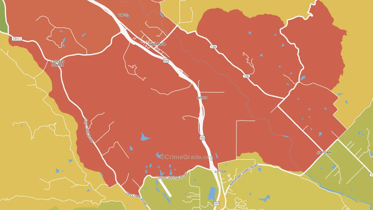 Lytton, CA Map of Burglary Rates