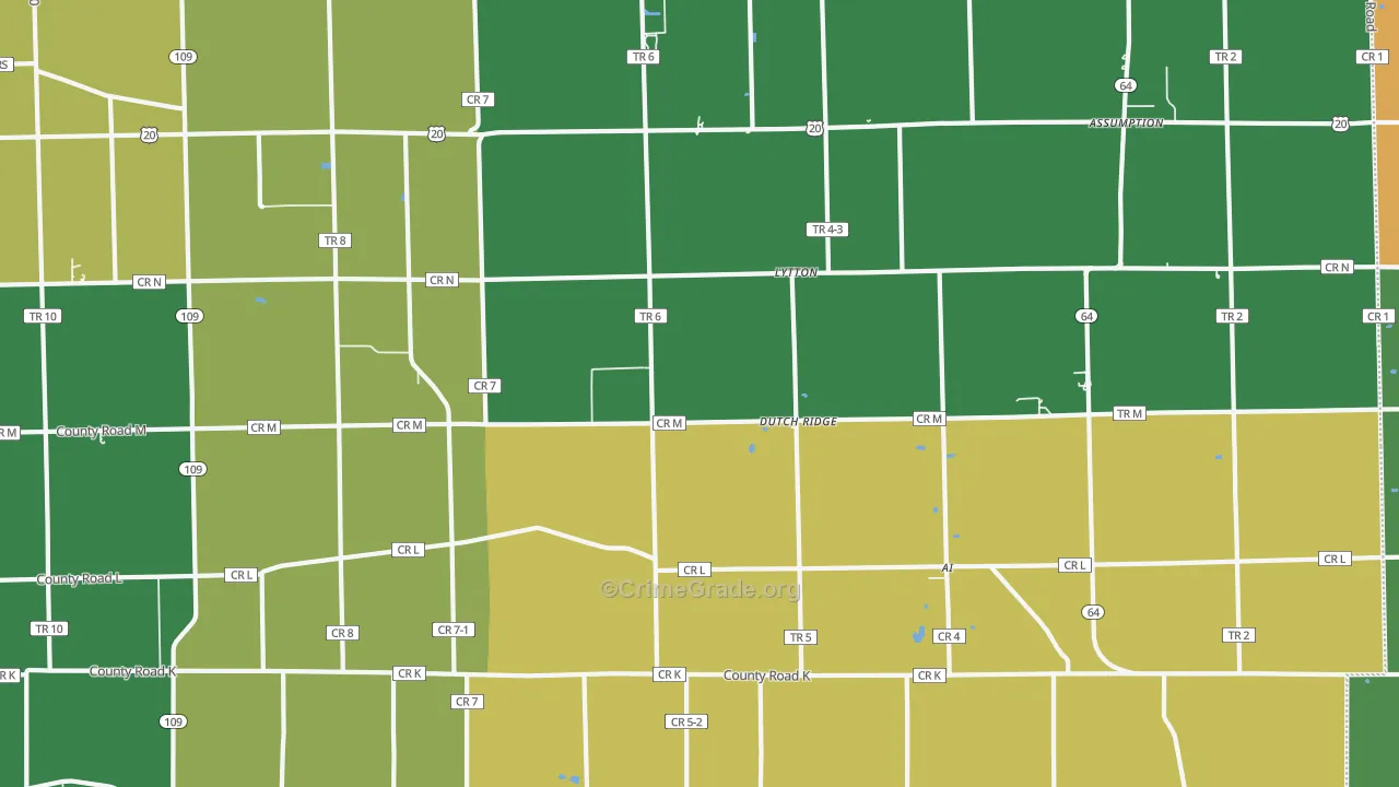 Lytton, OH Map of Burglary Rates