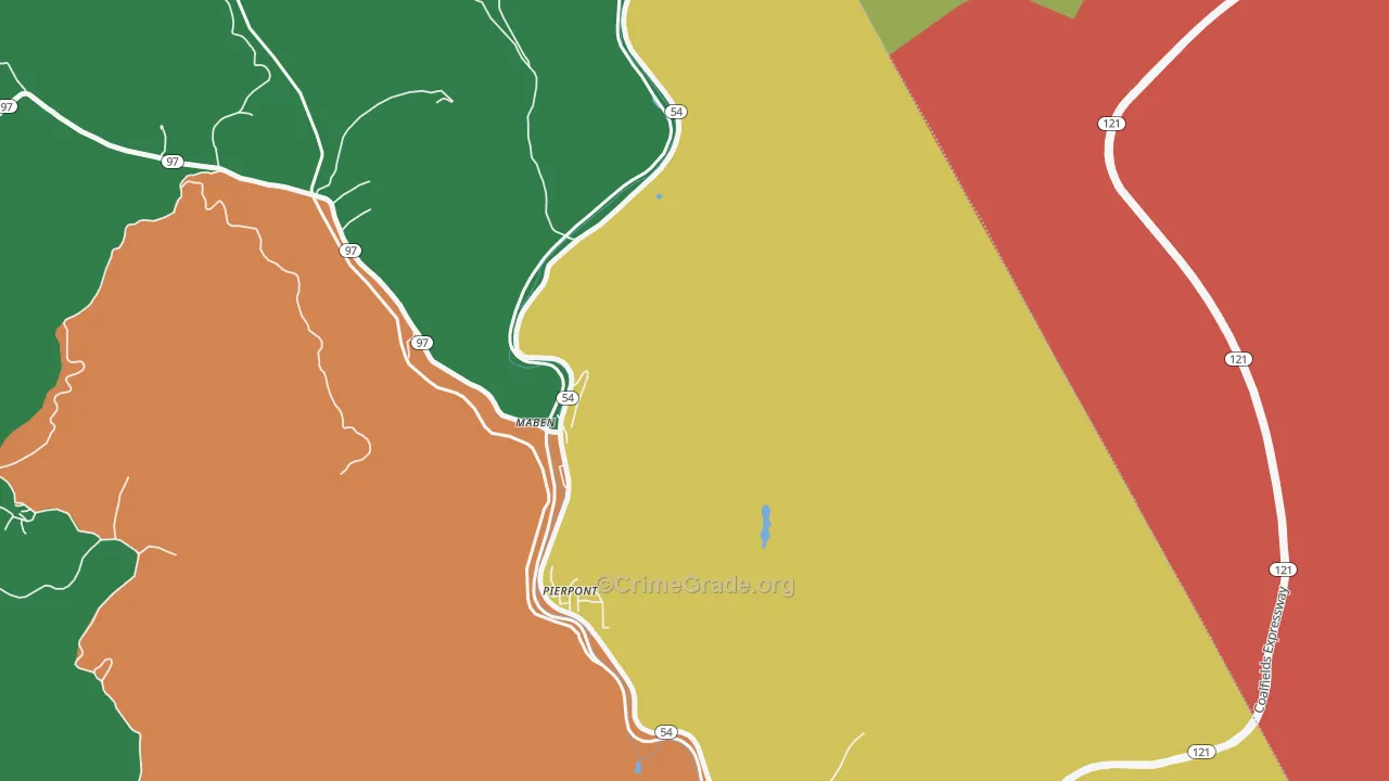 Maben, WV Map of Burglary Rates