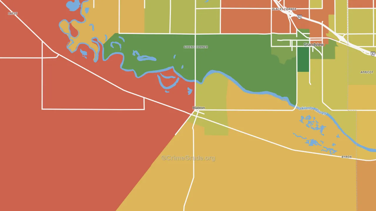 Mabton, WA Map of Burglary Rates