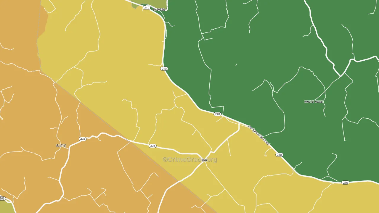Mac, KY Map of Burglary Rates