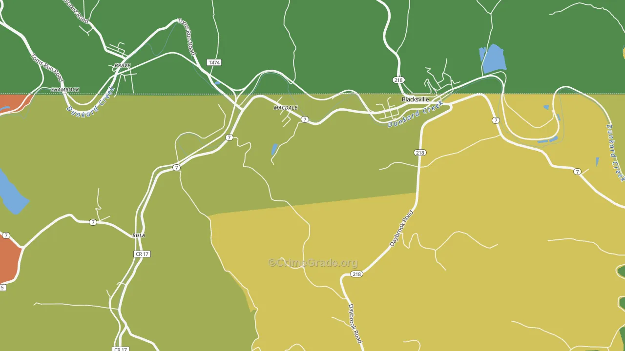 MacDale, WV Map of Burglary Rates