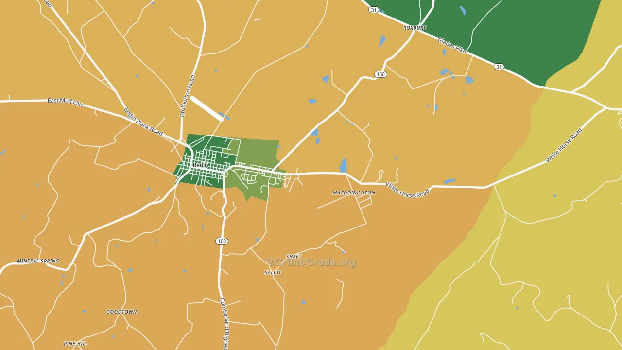 Macdonaldton, PA Map of Burglary Rates