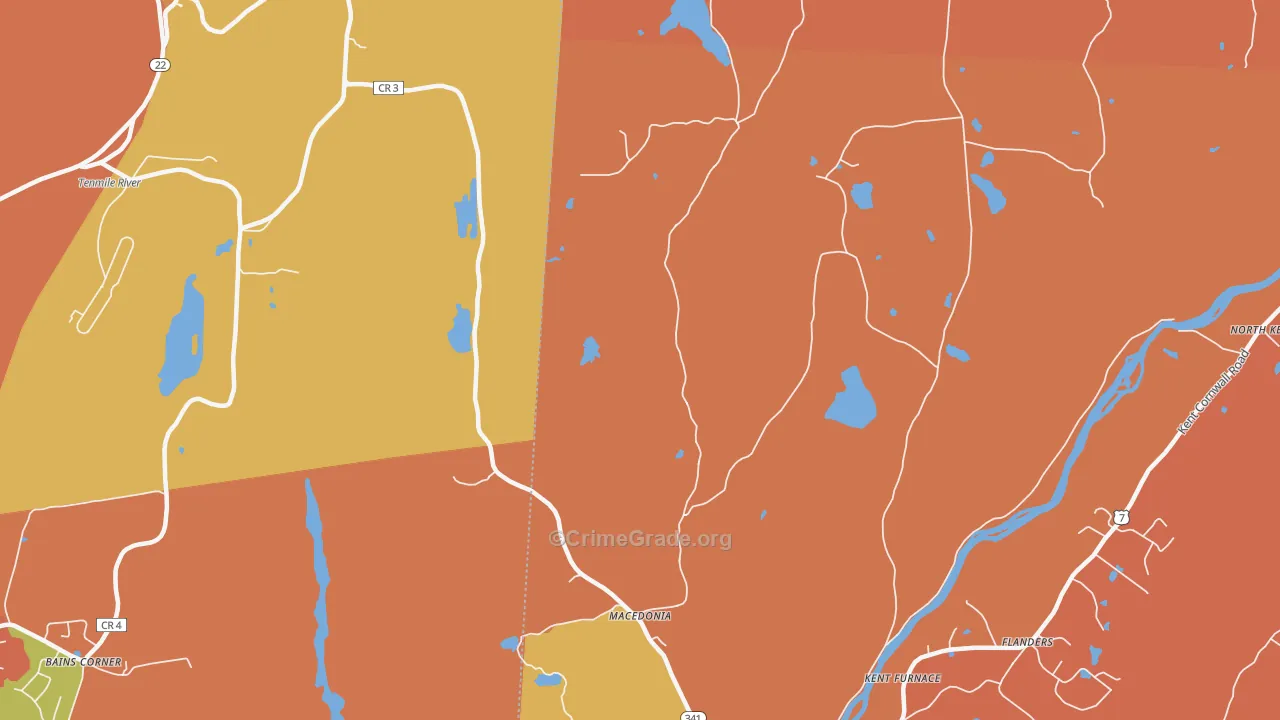 Macedonia, CT Map of Burglary Rates