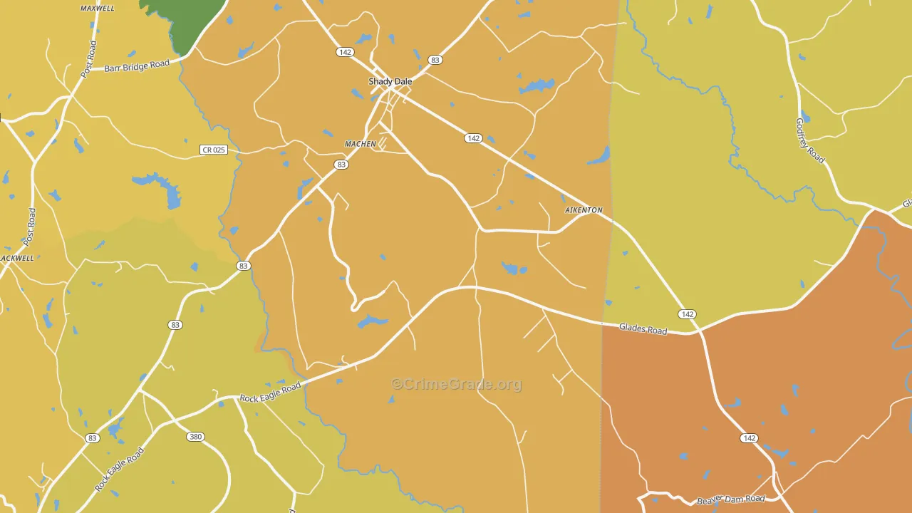 Machen, GA Map of Burglary Rates