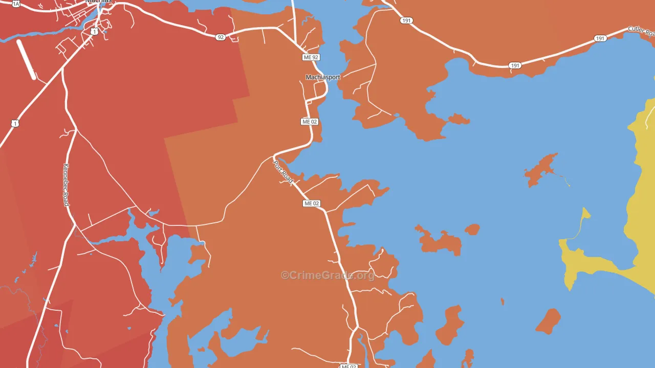 Machiasport, ME Map of Burglary Rates