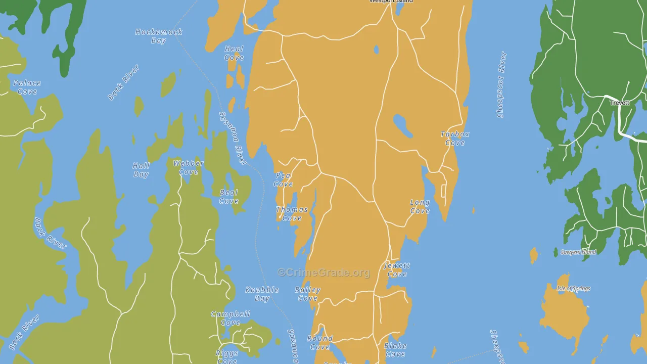 MacMahan, ME Map of Burglary Rates