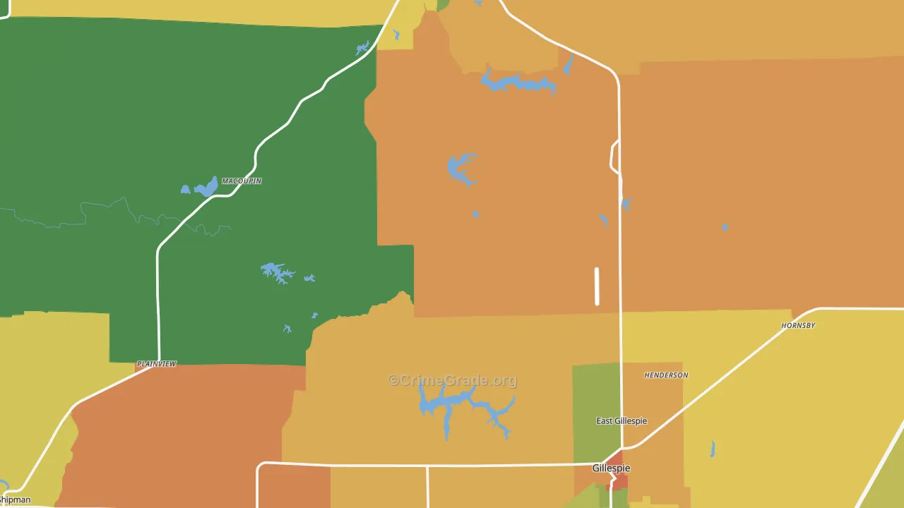 Macoupin County, IL Map of Burglary Rates