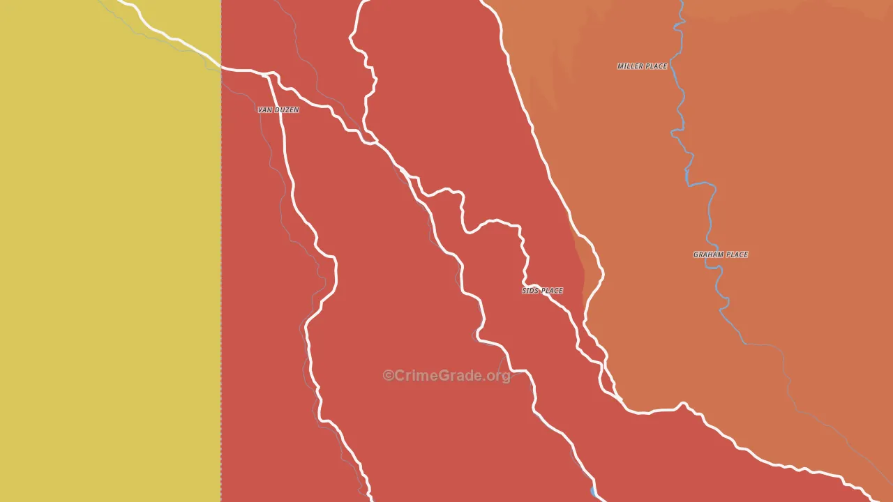 Mad River, CA Map of Burglary Rates