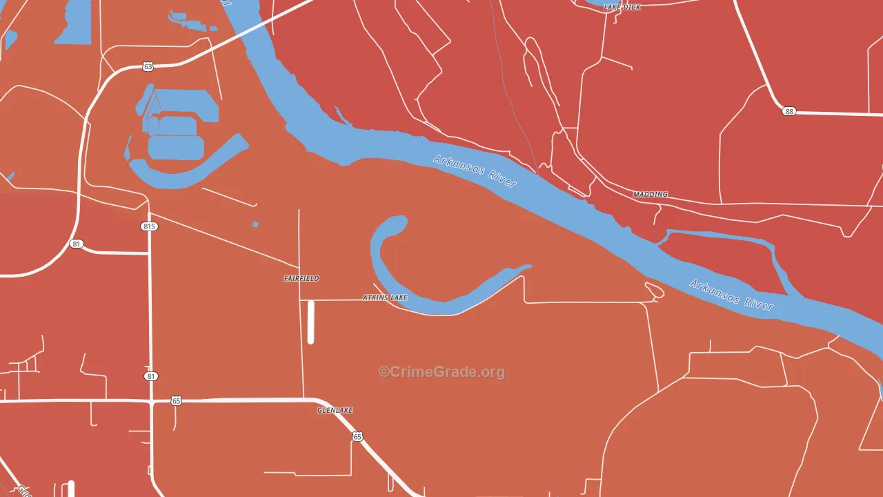 Madding, AR Map of Burglary Rates