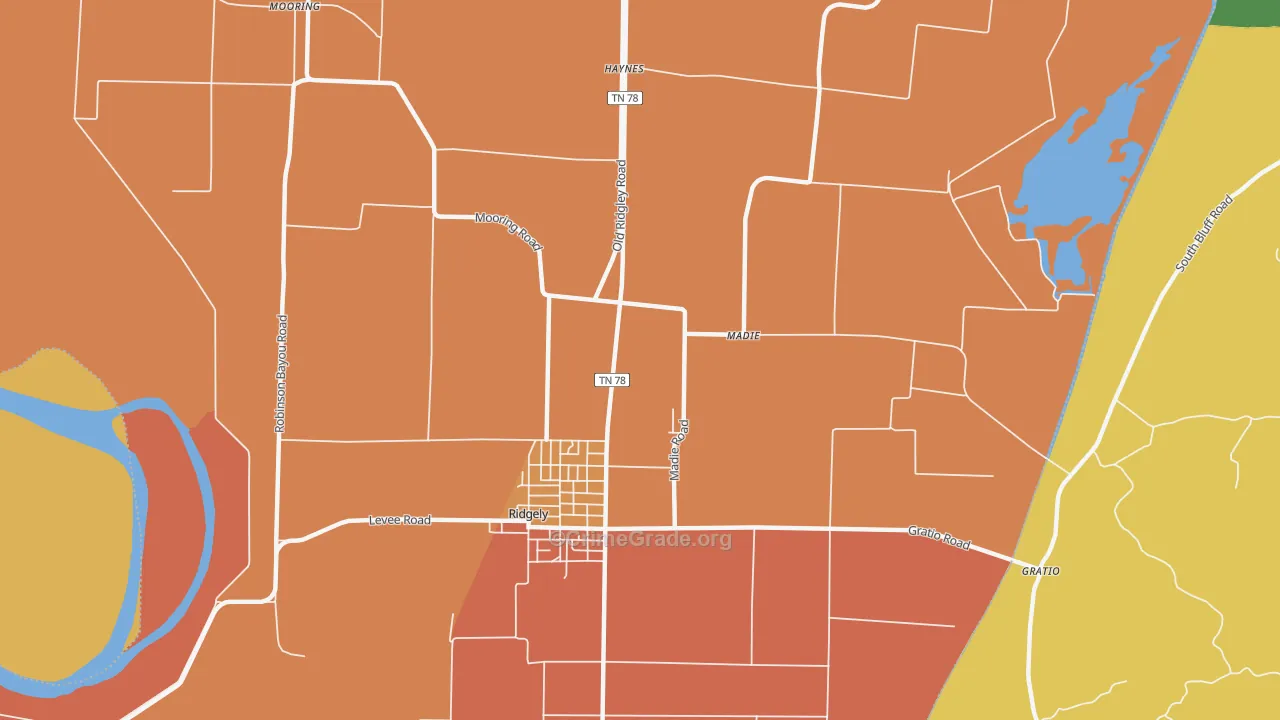 Madie, TN Map of Burglary Rates