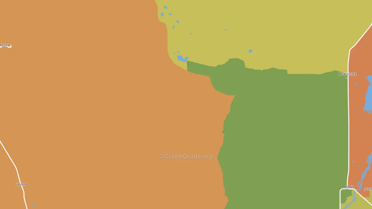 Madison County, MT Map of Burglary Rates