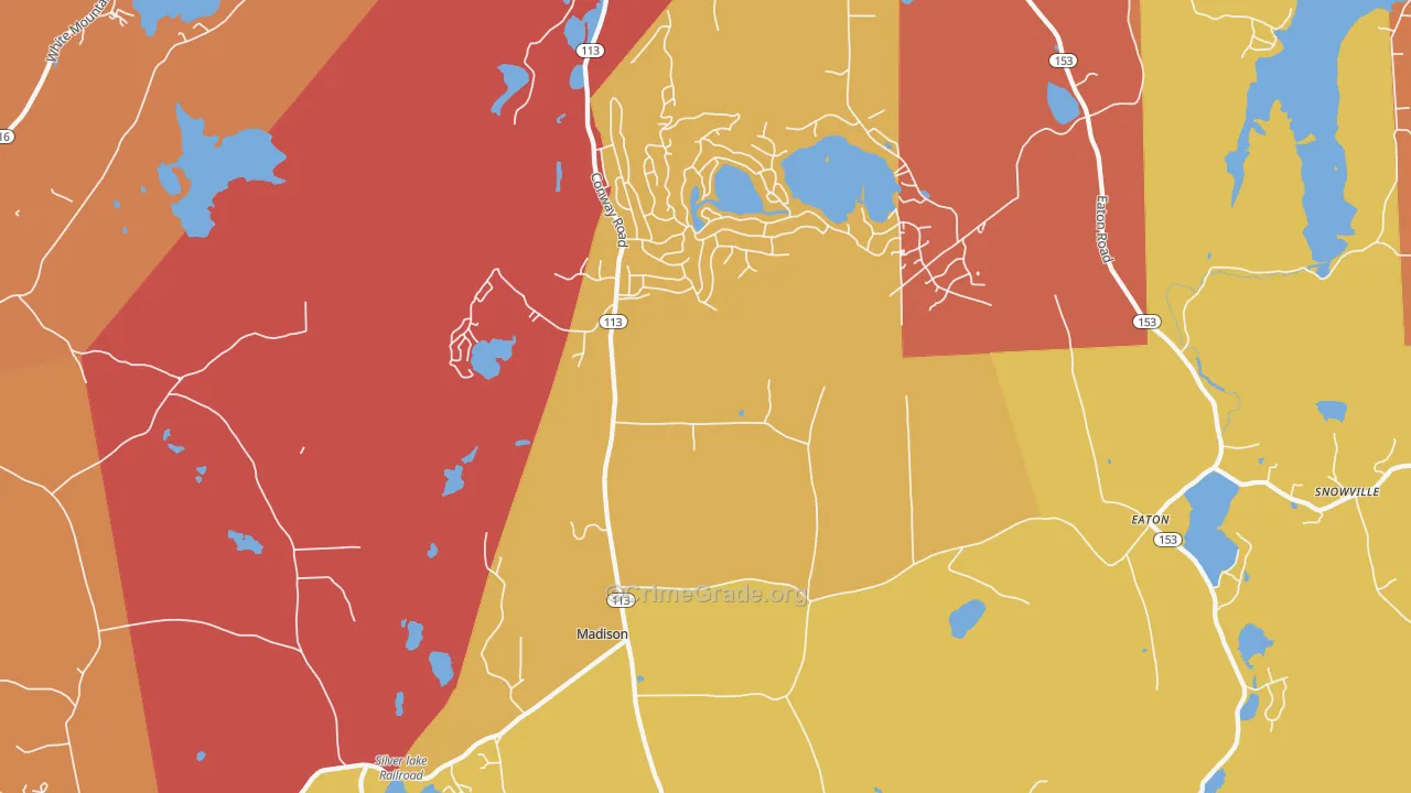 Madison, NH Map of Burglary Rates