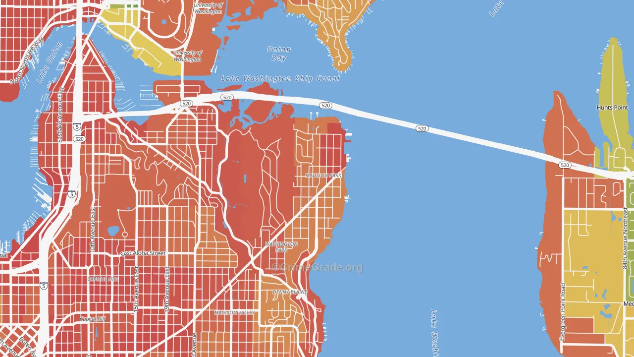 Madison Park, Seattle, WA Map of Burglary Rates
