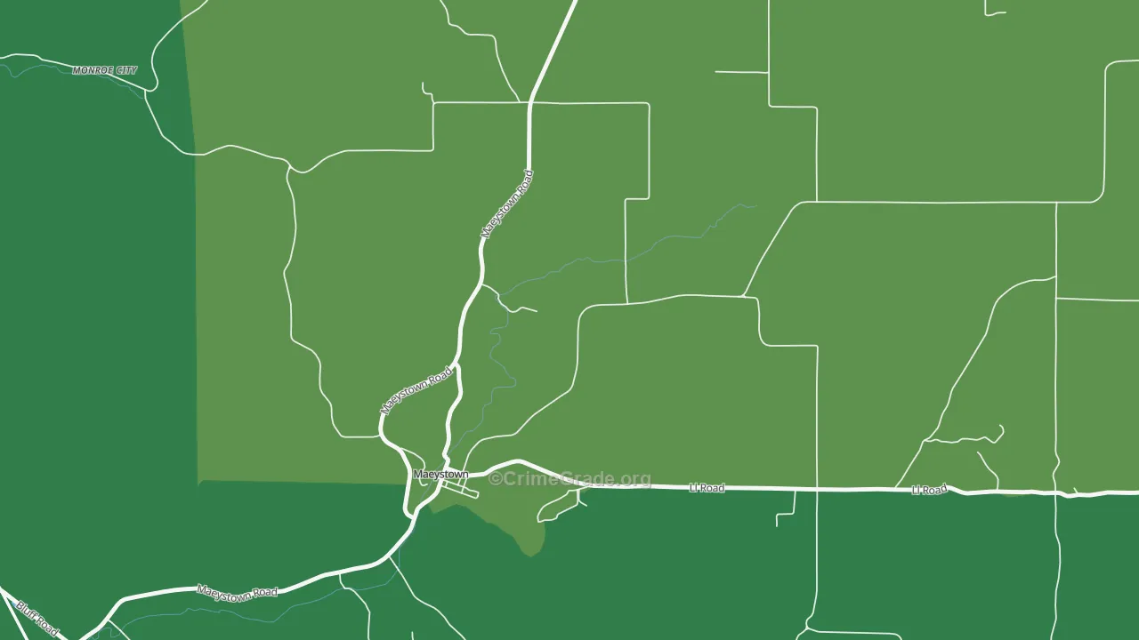 Madonnaville, IL Map of Burglary Rates