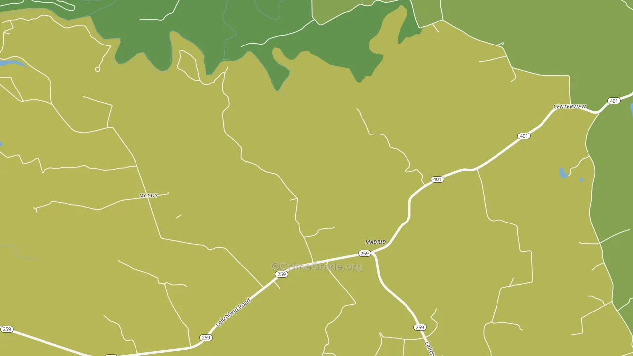 Madrid, KY Map of Burglary Rates
