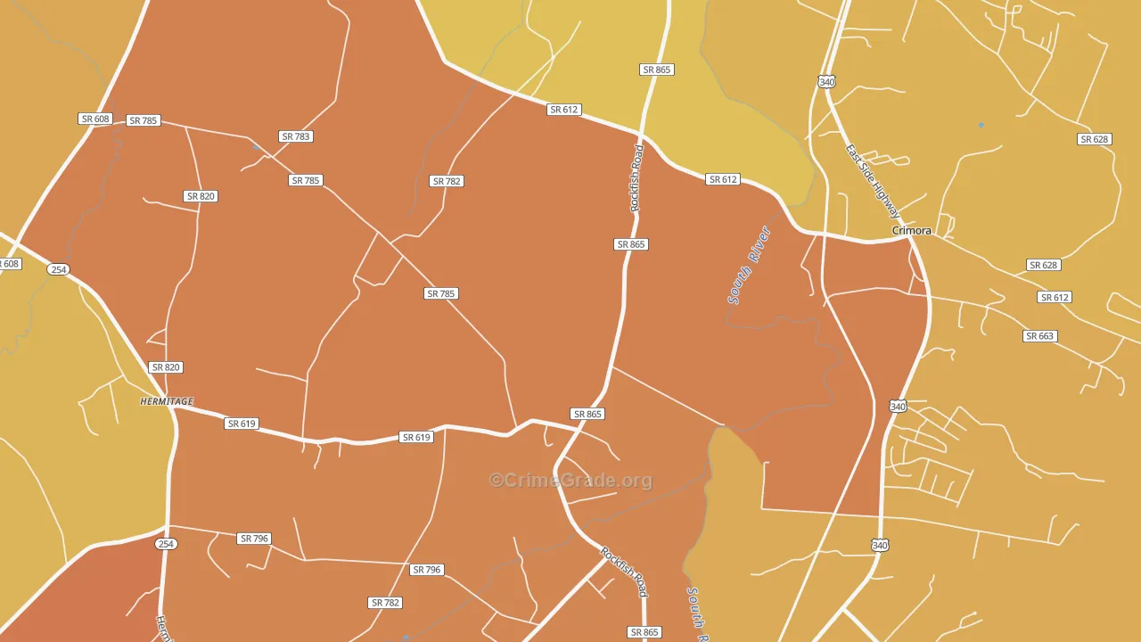 Madrid, VA Map of Burglary Rates