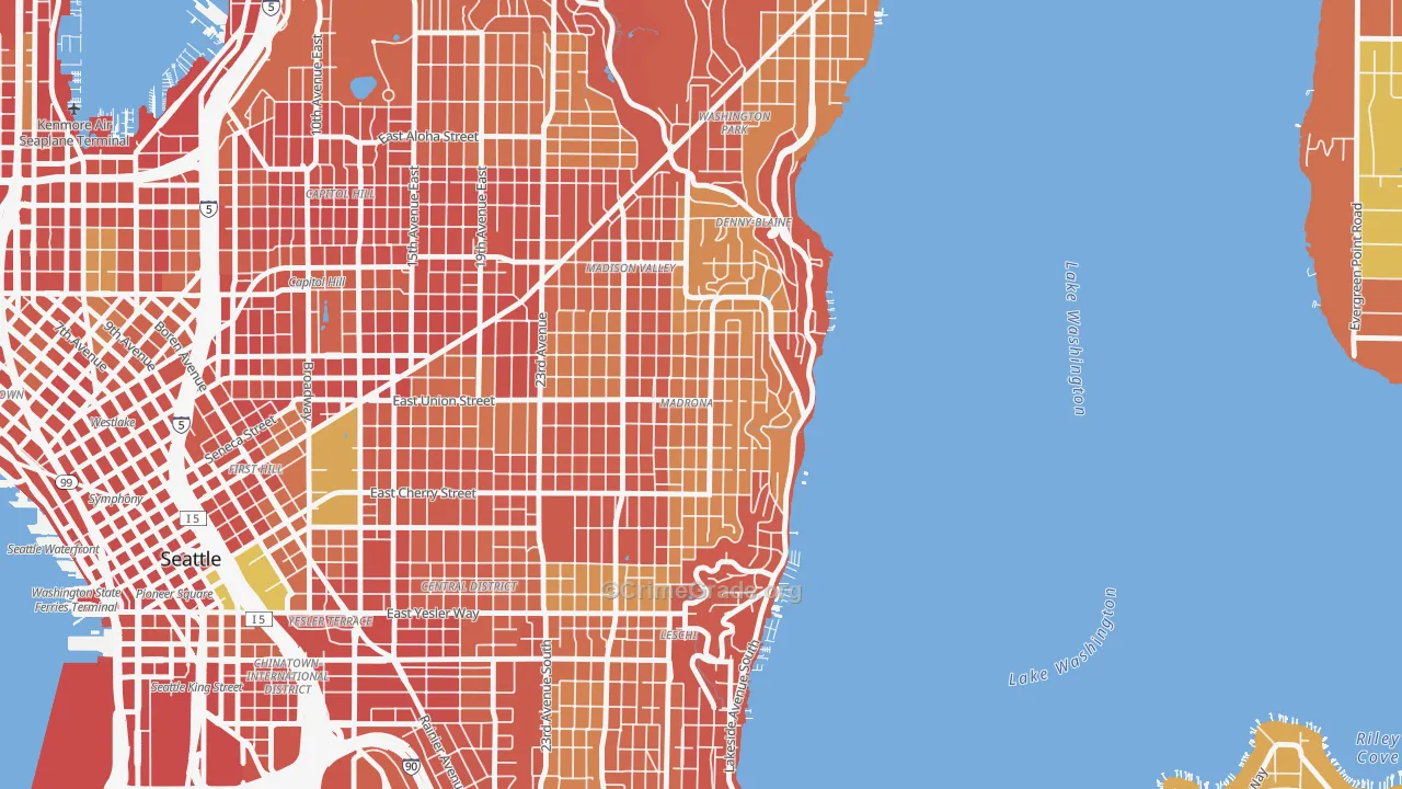 Madrona, Seattle, WA Map of Burglary Rates