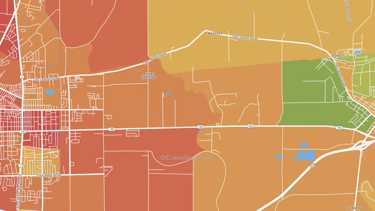 Magenta, MS Map of Burglary Rates