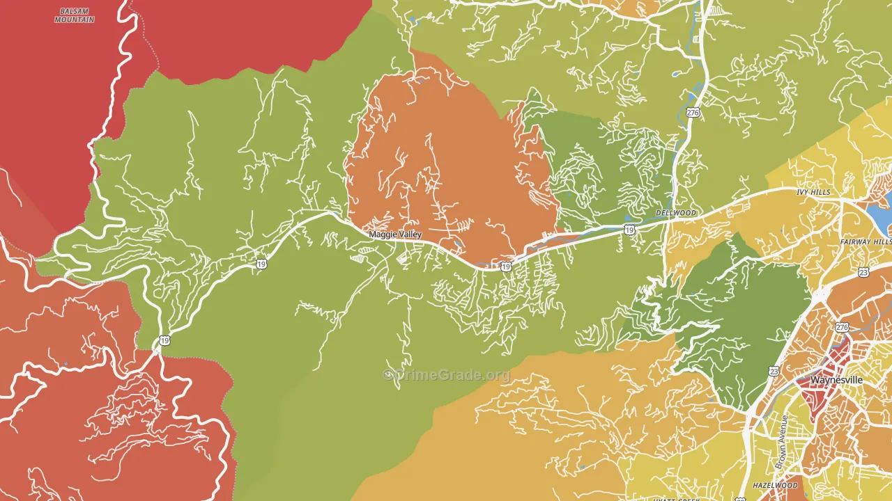 Maggie Valley, NC Map of Burglary Rates