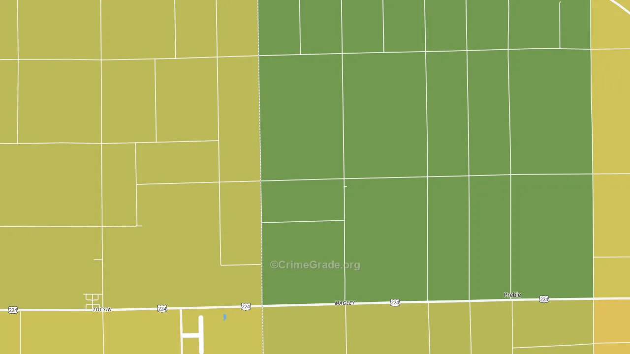 Magley, IN Map of Burglary Rates