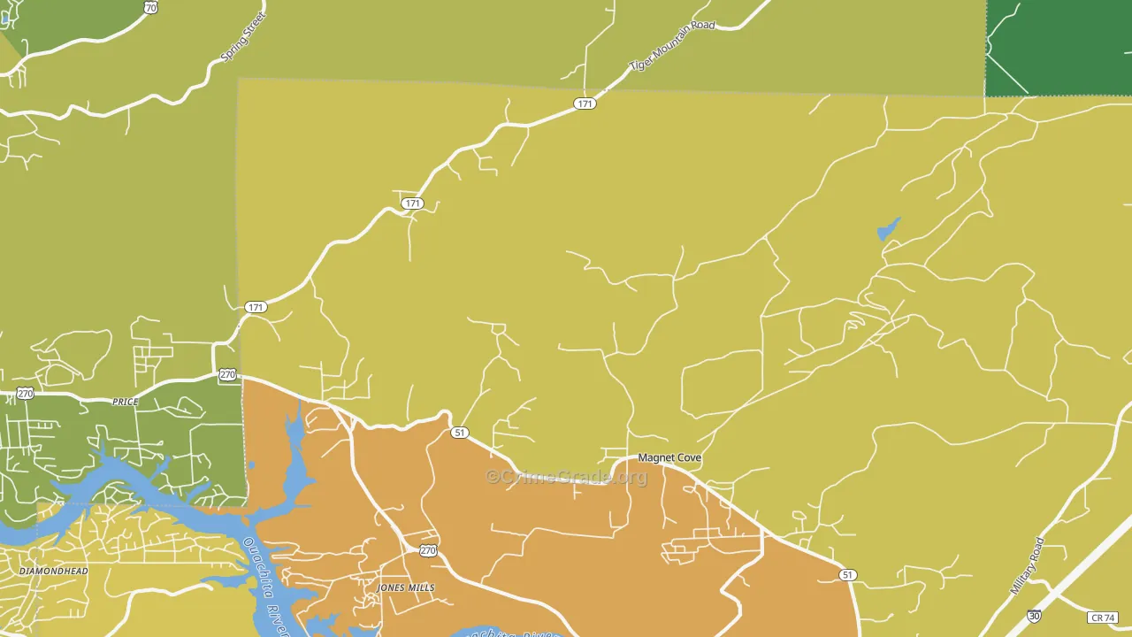 Magnet Cove, AR Map of Burglary Rates