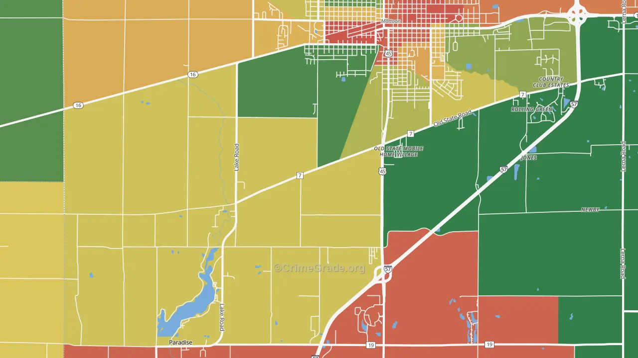 Magnet, IL Map of Burglary Rates