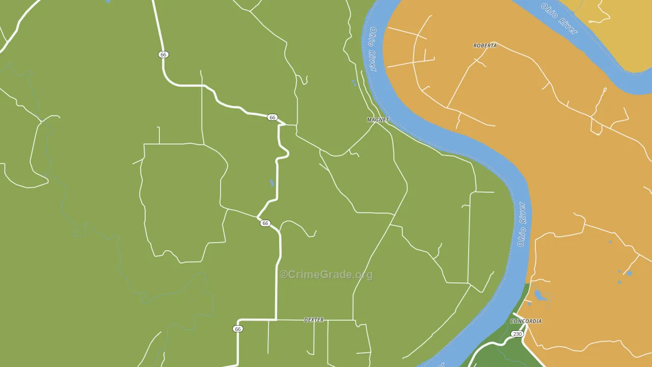Magnet, IN Map of Burglary Rates