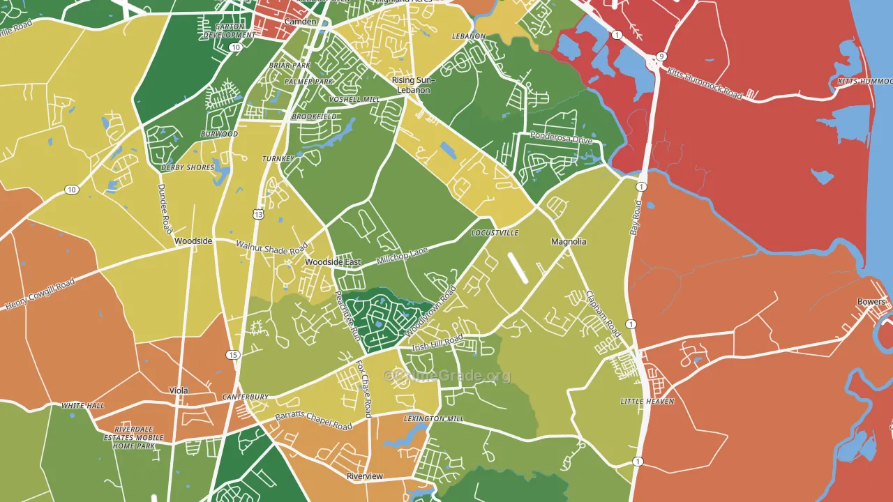 Magnolia, DE Map of Burglary Rates