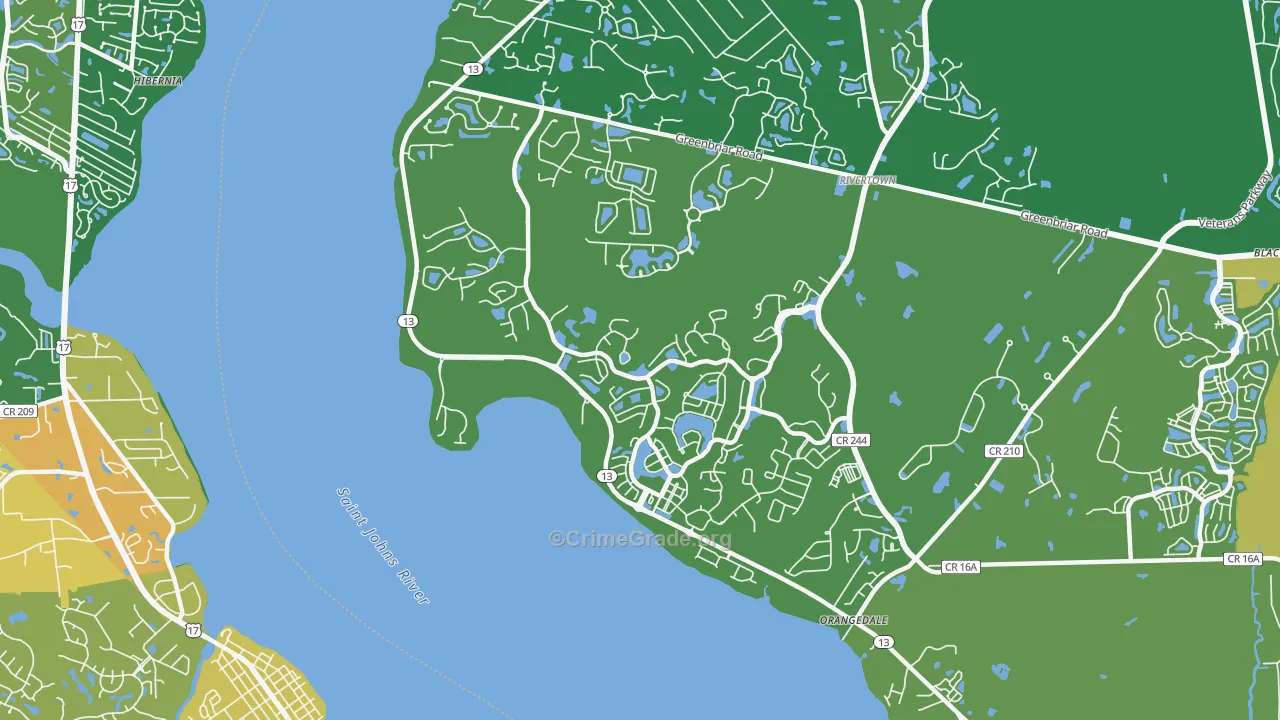 Magnolia Springs, FL Map of Burglary Rates