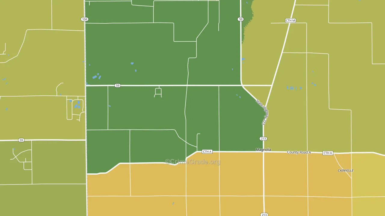 Magnolia, WI Map of Burglary Rates