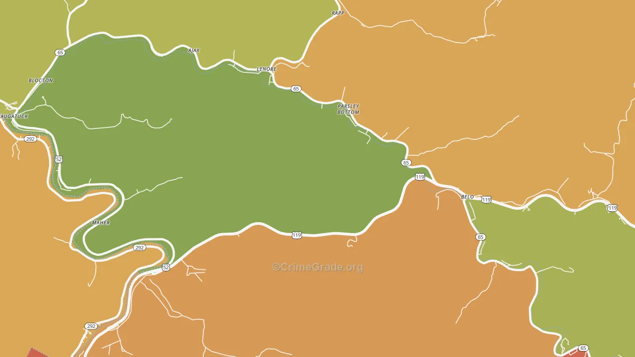 Maher, WV Map of Burglary Rates