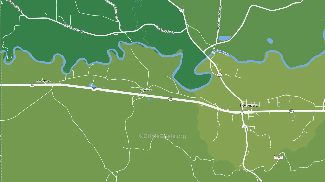 Mahned, MS Map of Burglary Rates