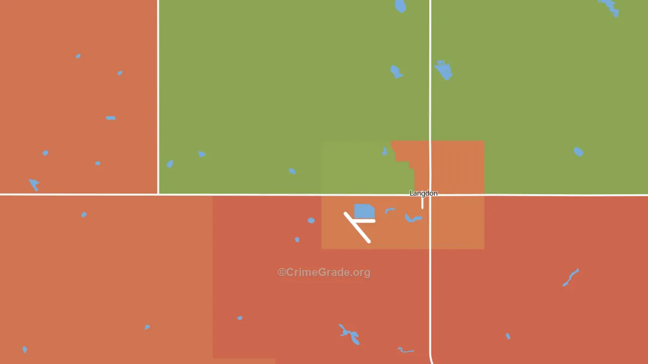 Maida, ND Map of Burglary Rates