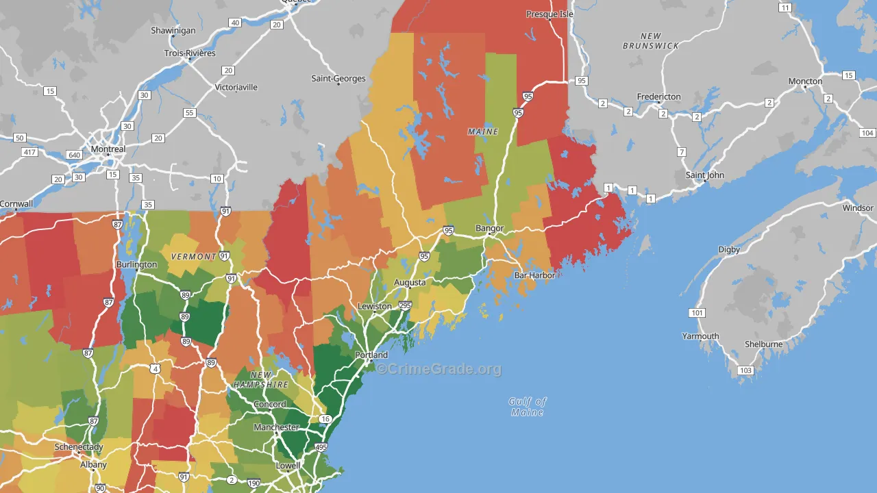 Maine Map of Burglary Rates