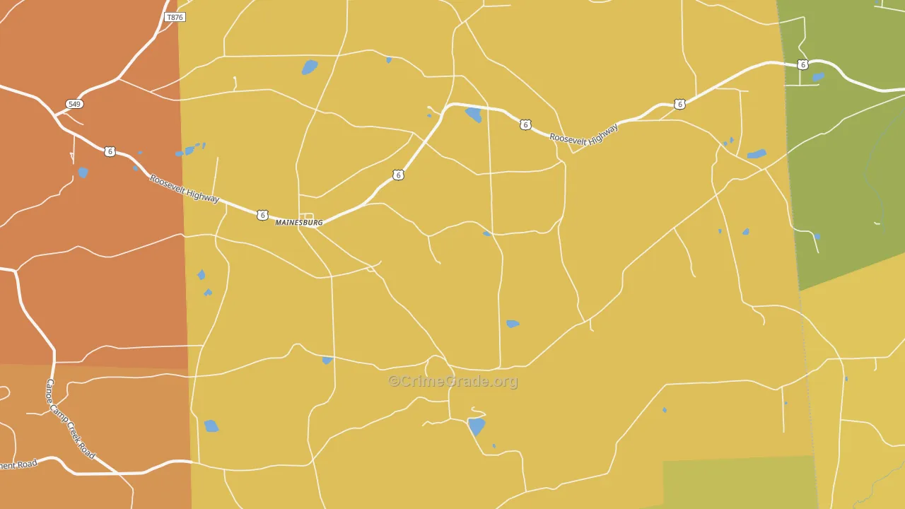 Mainesburg, PA Map of Burglary Rates