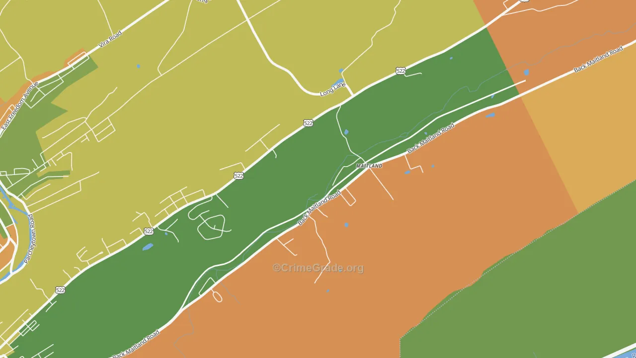 Maitland, PA Map of Burglary Rates