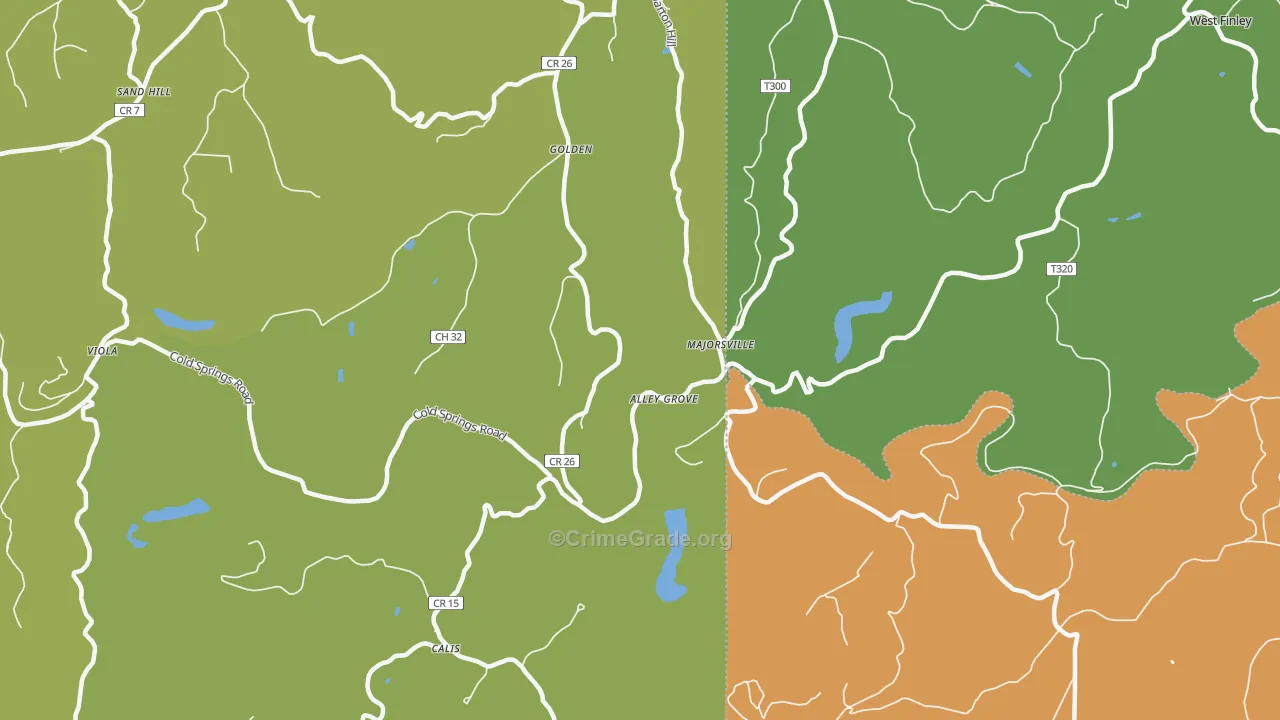 Majorsville, WV Map of Burglary Rates